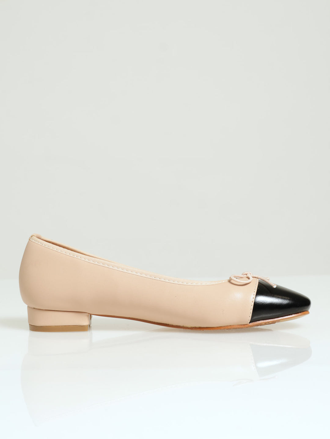 Melisse 5 Two Tone Bow Pump - Nude