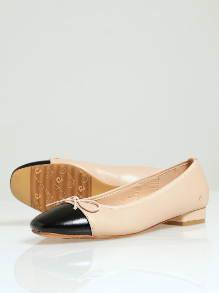 Melisse 5 Two Tone Bow Pump - Nude