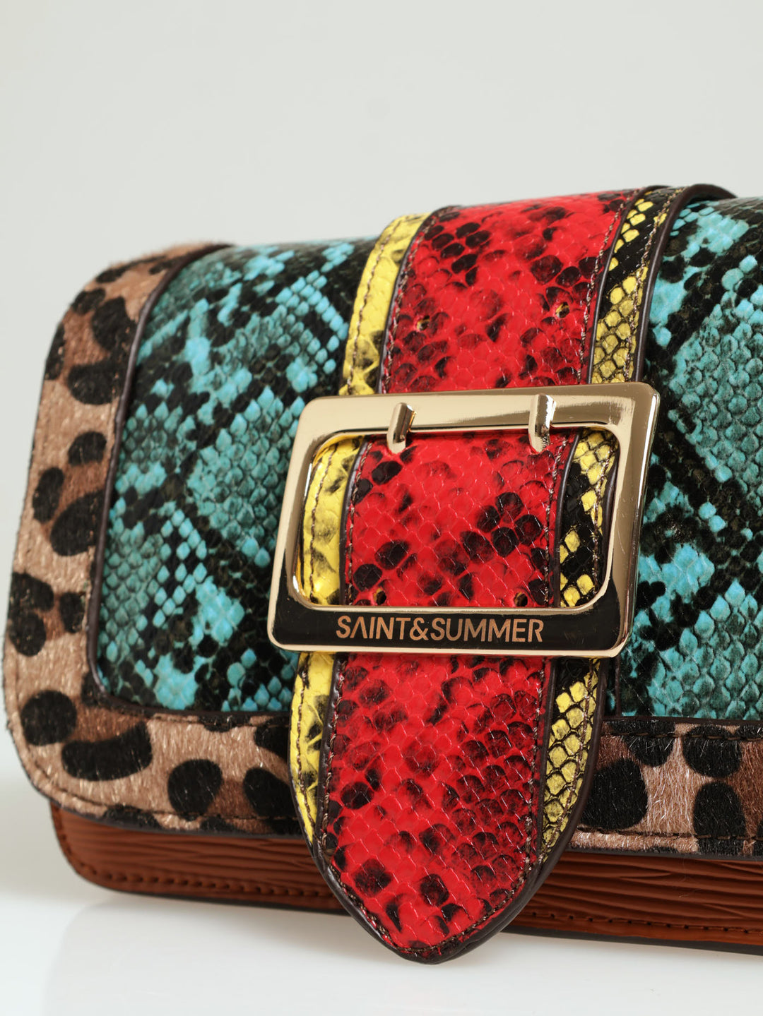 Multi-Colour Print Shoulder Bag - Black