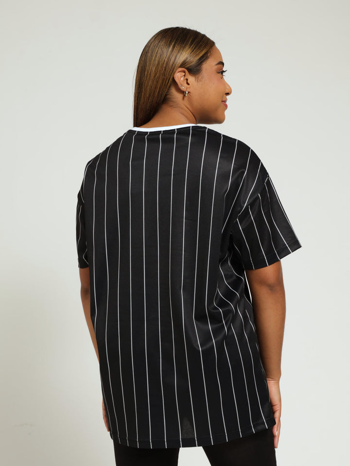 Pinstripe LA Tee - Black