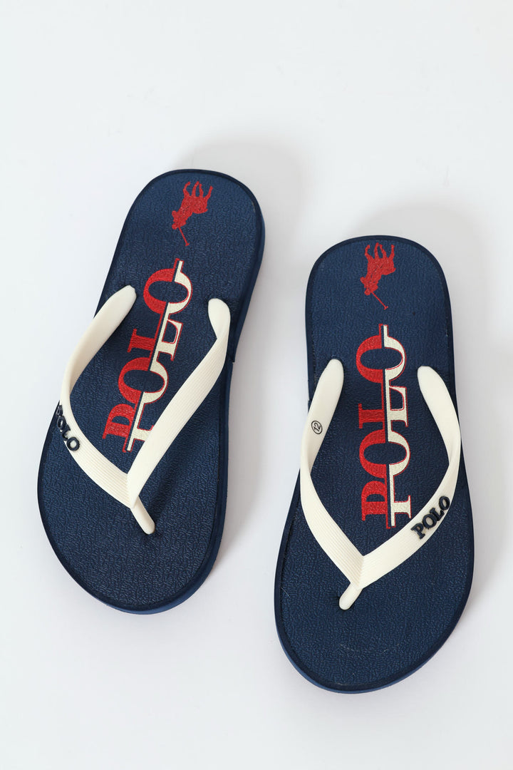 Boys Flip Flop - Navy/Red