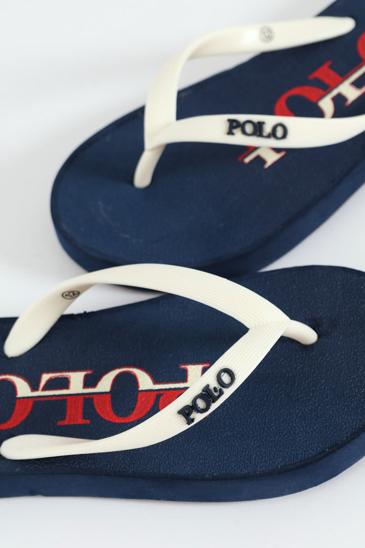 Boys Flip Flop - Navy/Red