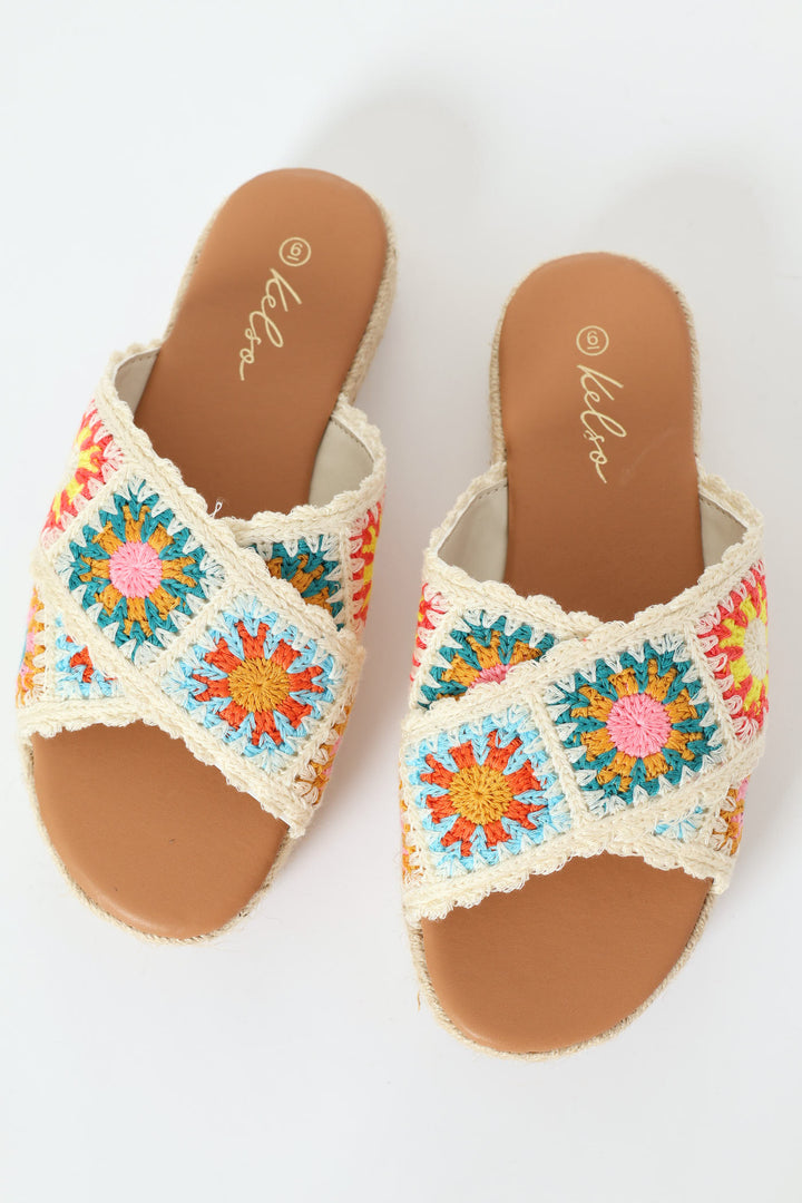 Crossover Crochet Espadrille Flat Sandal