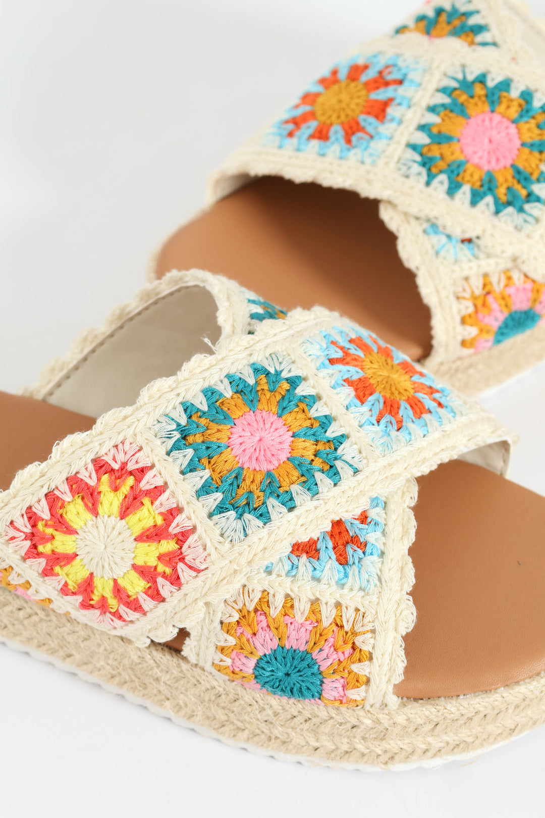 Crossover Crochet Espadrille Flat Sandal