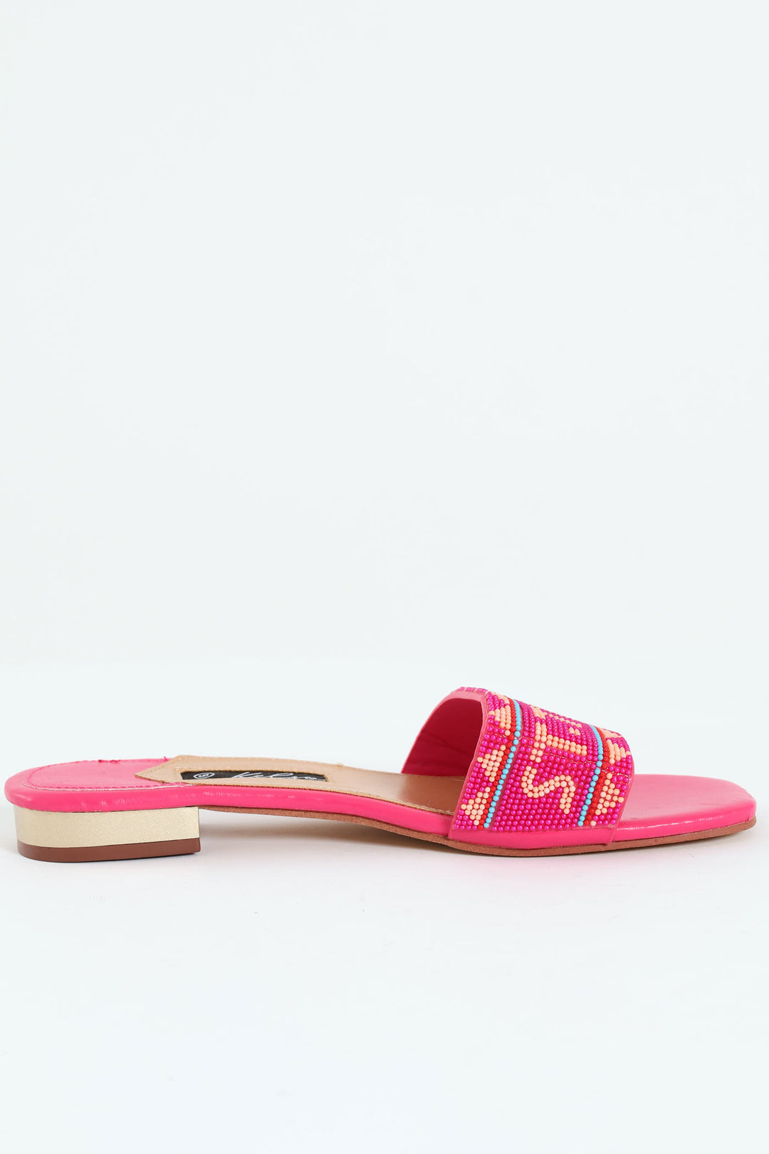 Beaded Mule Sandal - Fuchsia