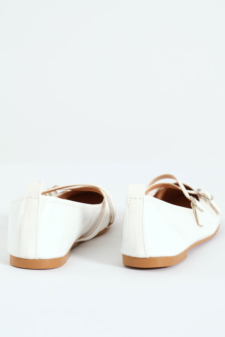 Girls Crossover Pump - White