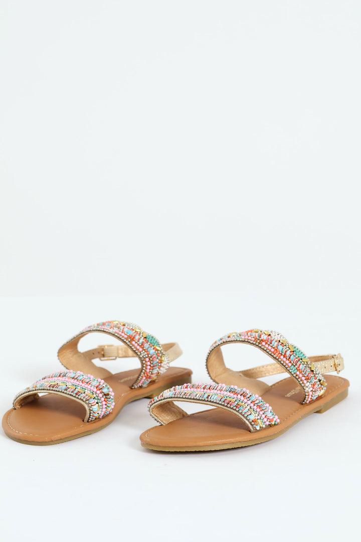 Girls Beaded Slingback Sandal