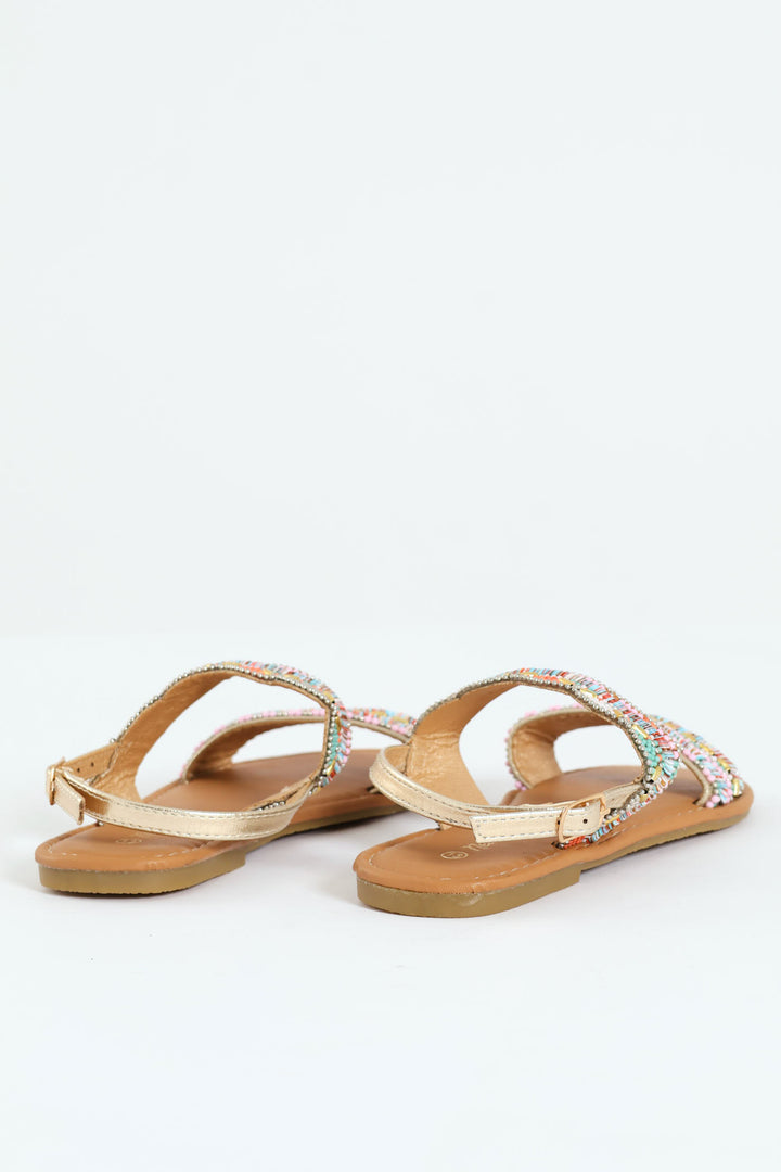 Girls Beaded Slingback Sandal