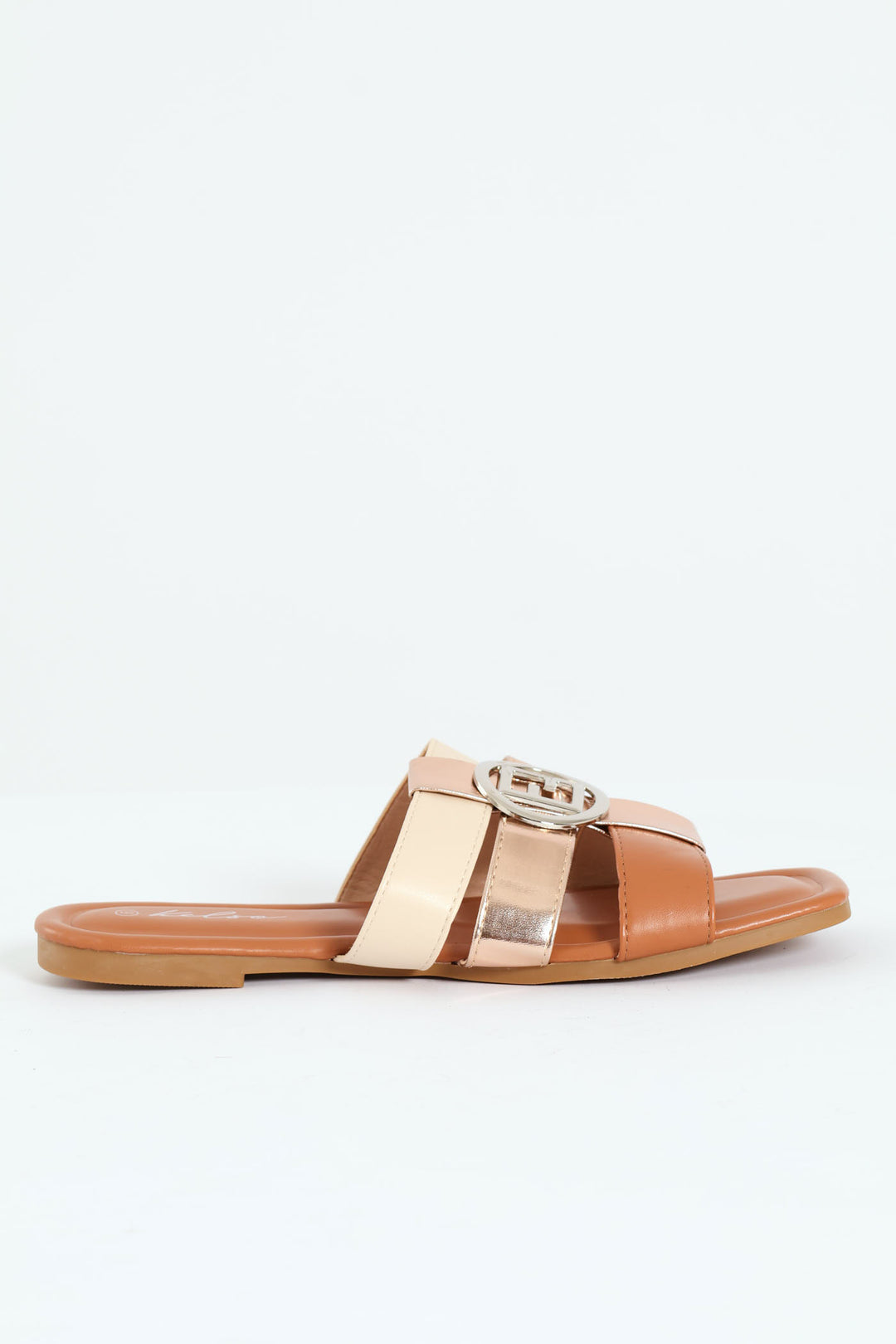 Trim Detail Triple Strap Mule Sandal