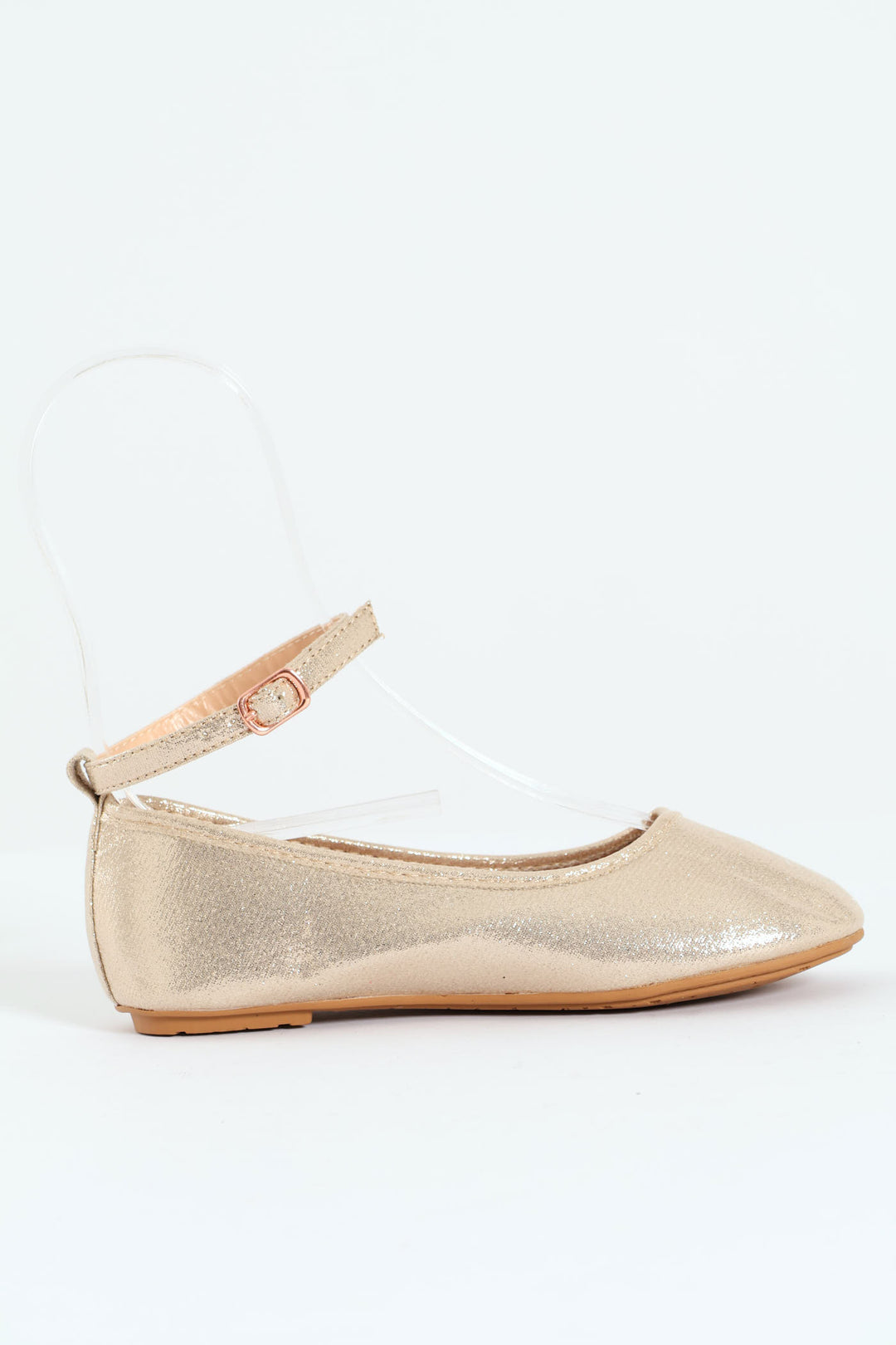 Girls Ankle Strap Pump - Gold