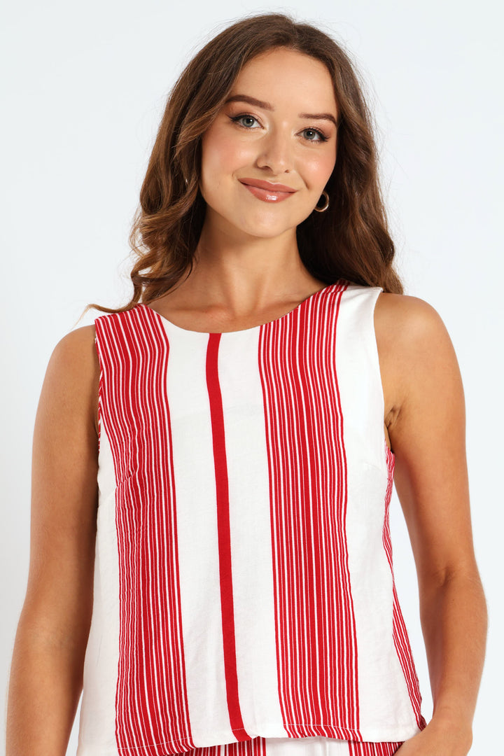 Shell Tank - White/Red