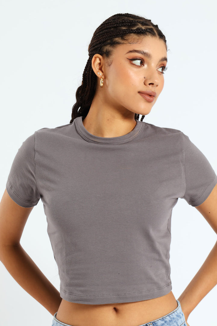 Basic Short Sleeve Tee - Charcoal