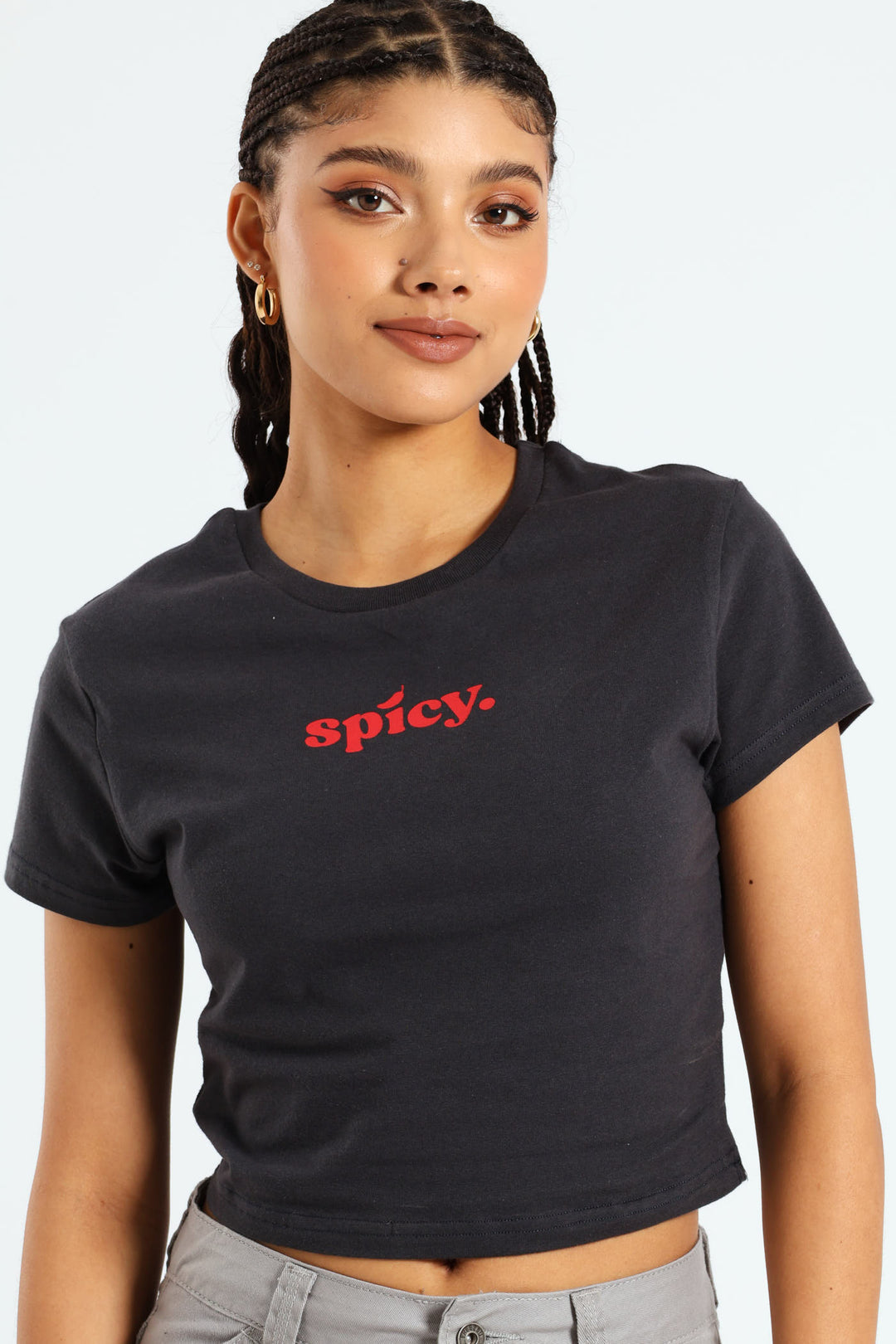 Spicy Baby Tee - Charcoal