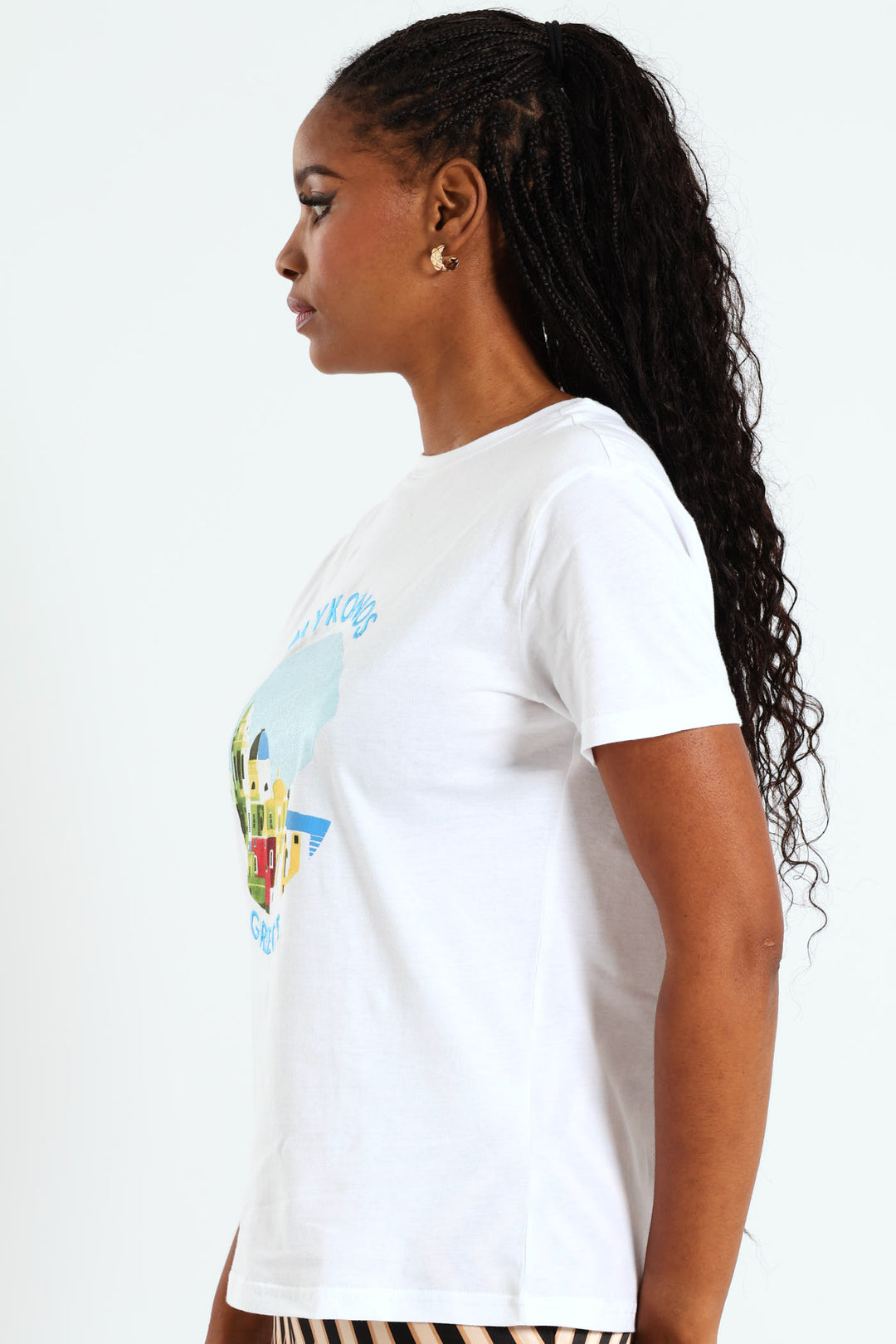 Mykonos Embroidered Tee - White