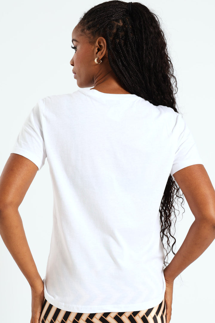 Mykonos Embroidered Tee - White