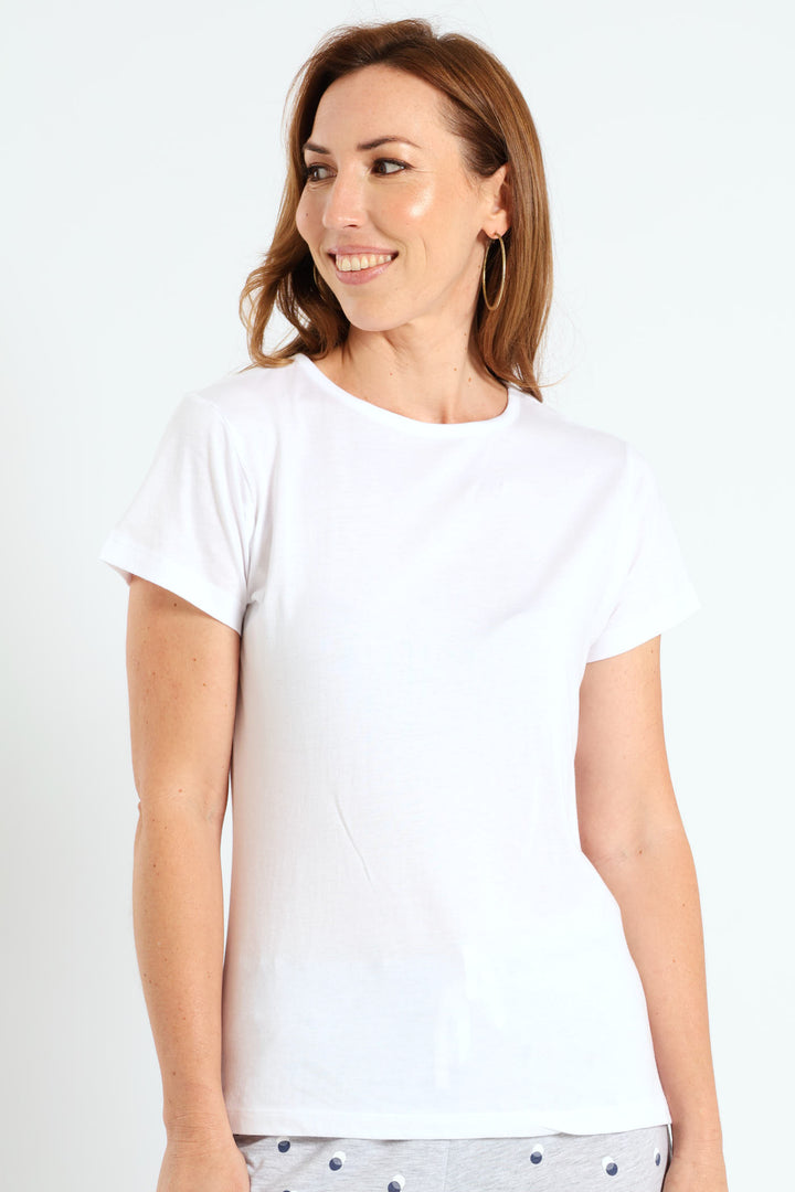 Crew Neck Modal Tee - White