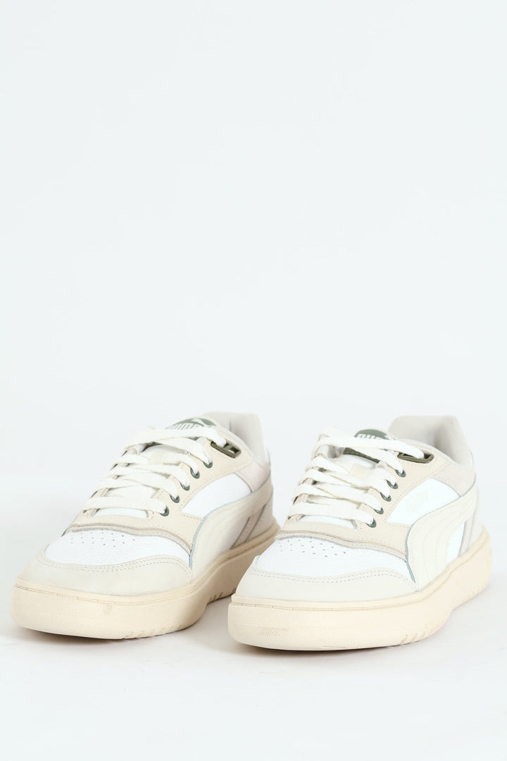 Double Court Mix Sneaker - White