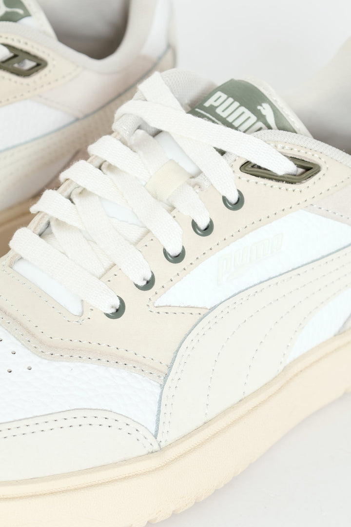 Double Court Mix Sneaker - White