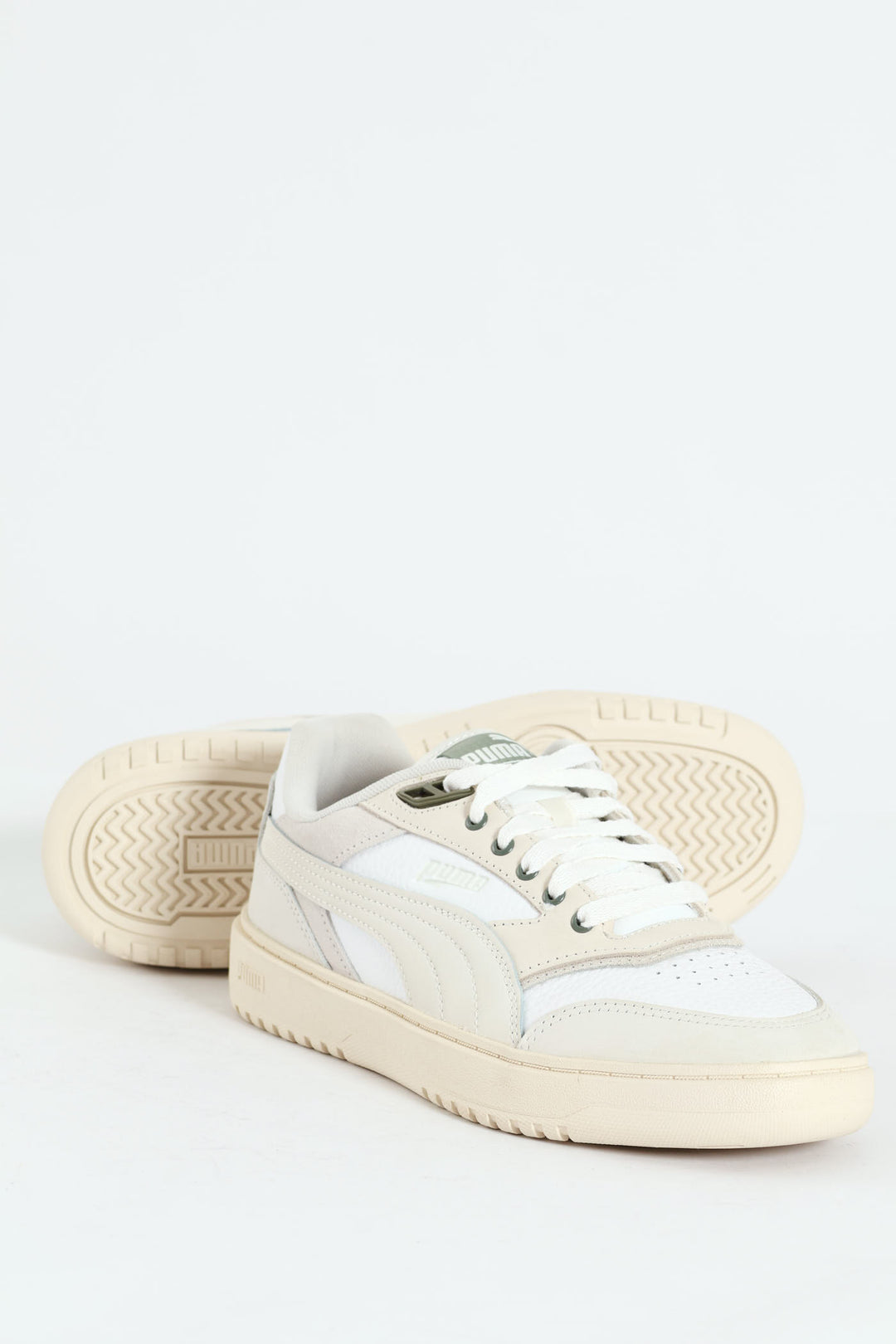 Double Court Mix Sneaker - White