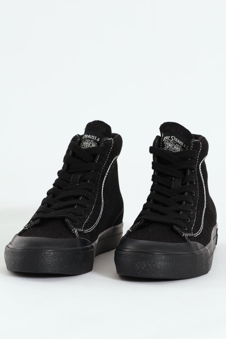 LS2 Mid Contrast Stitch Lace Up Sneaker - Black