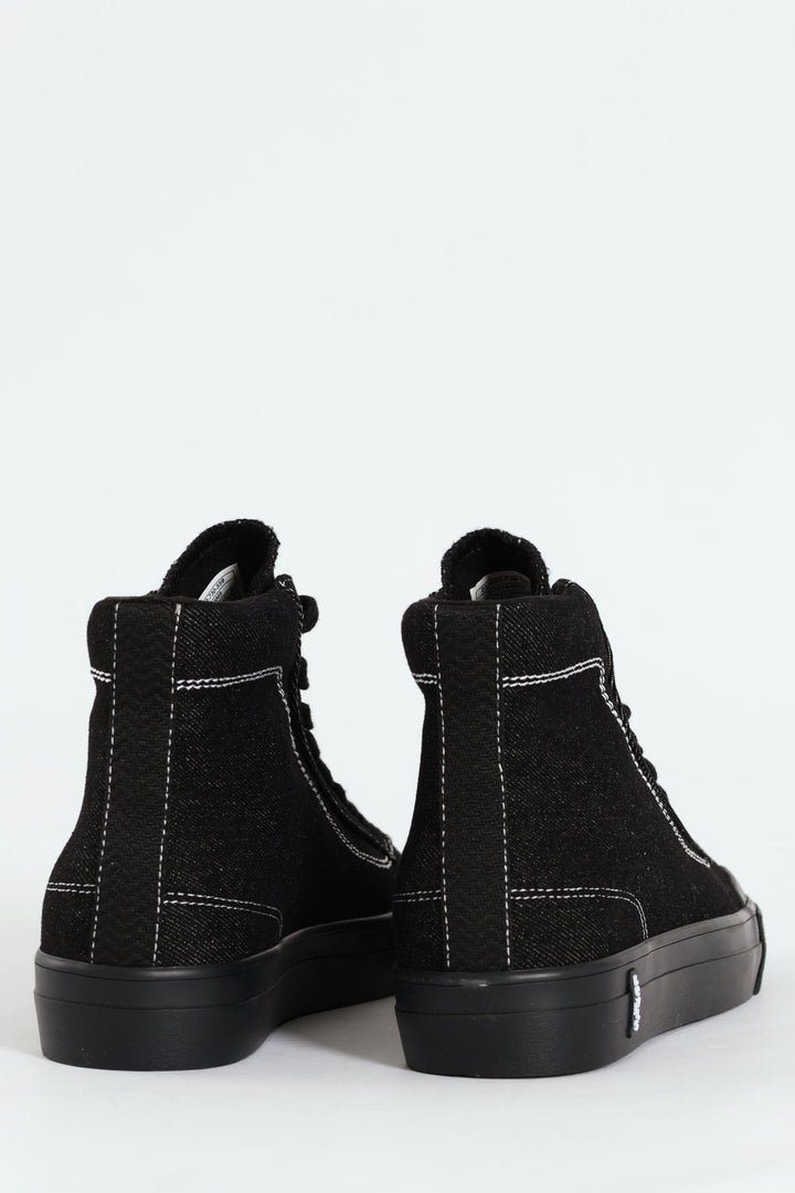 LS2 Mid Contrast Stitch Lace Up Sneaker - Black