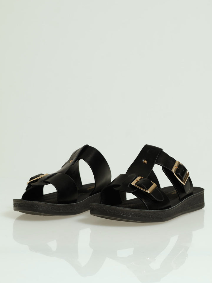 Senna Push-In Buckle Sandal - Black