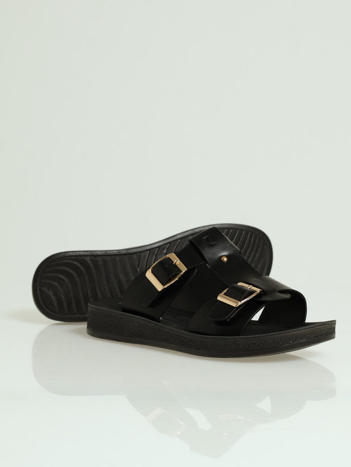 Senna Push-In Buckle Sandal - Black