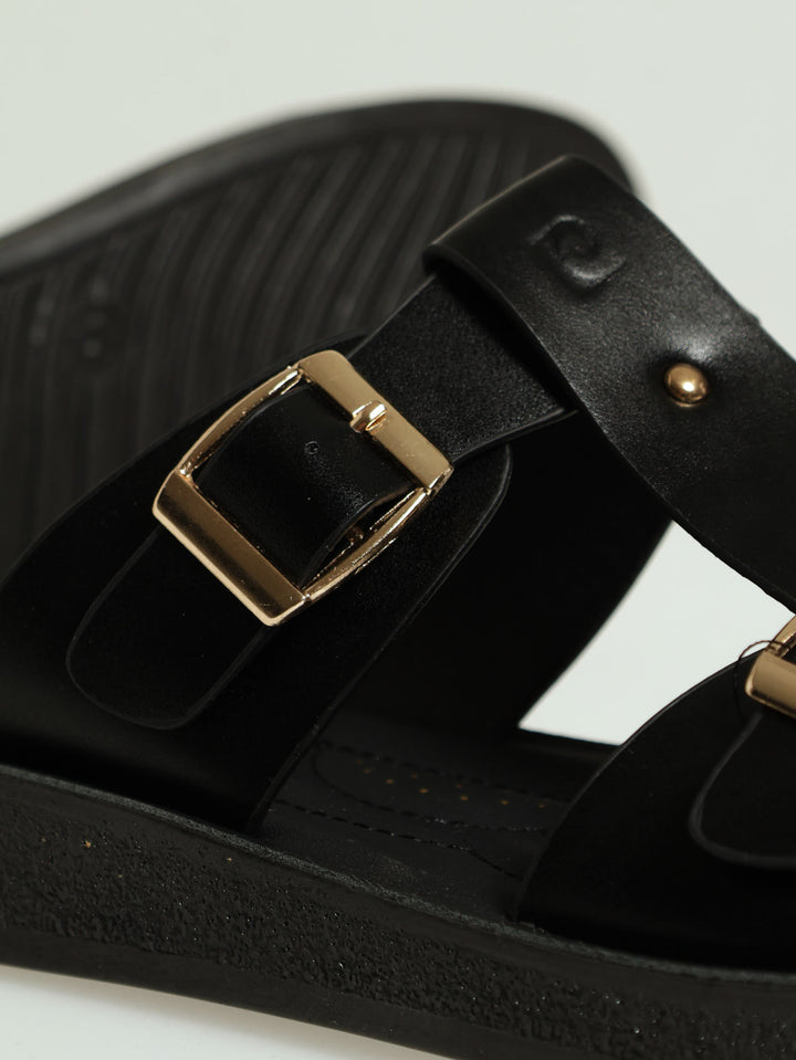 Senna Push-In Buckle Sandal - Black