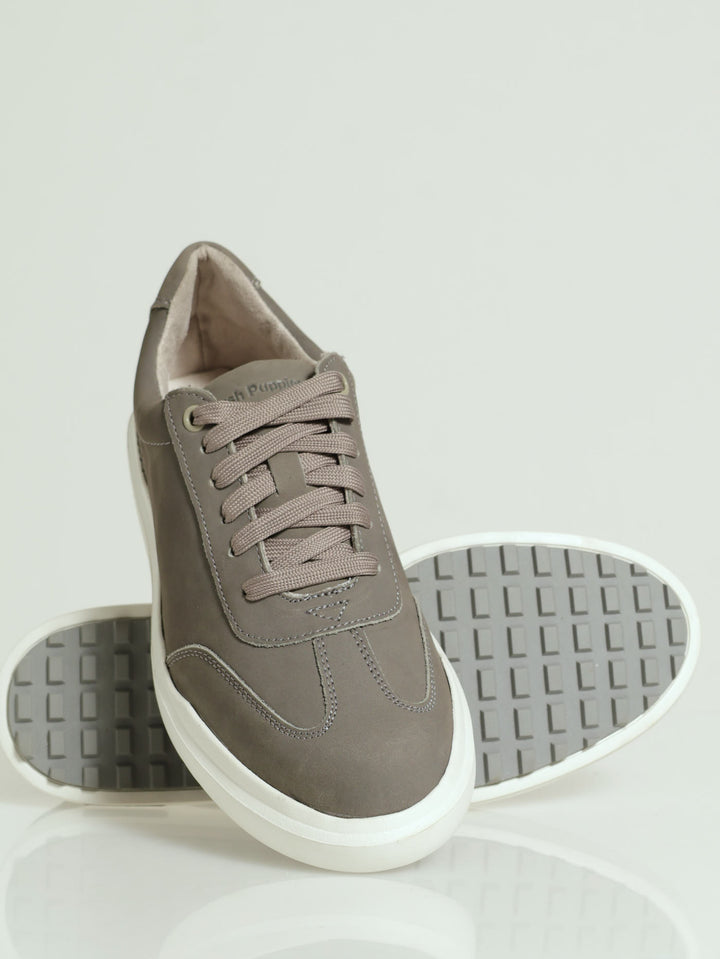 Seve Panelled T-Toe Lace Up Sneaker - Grey