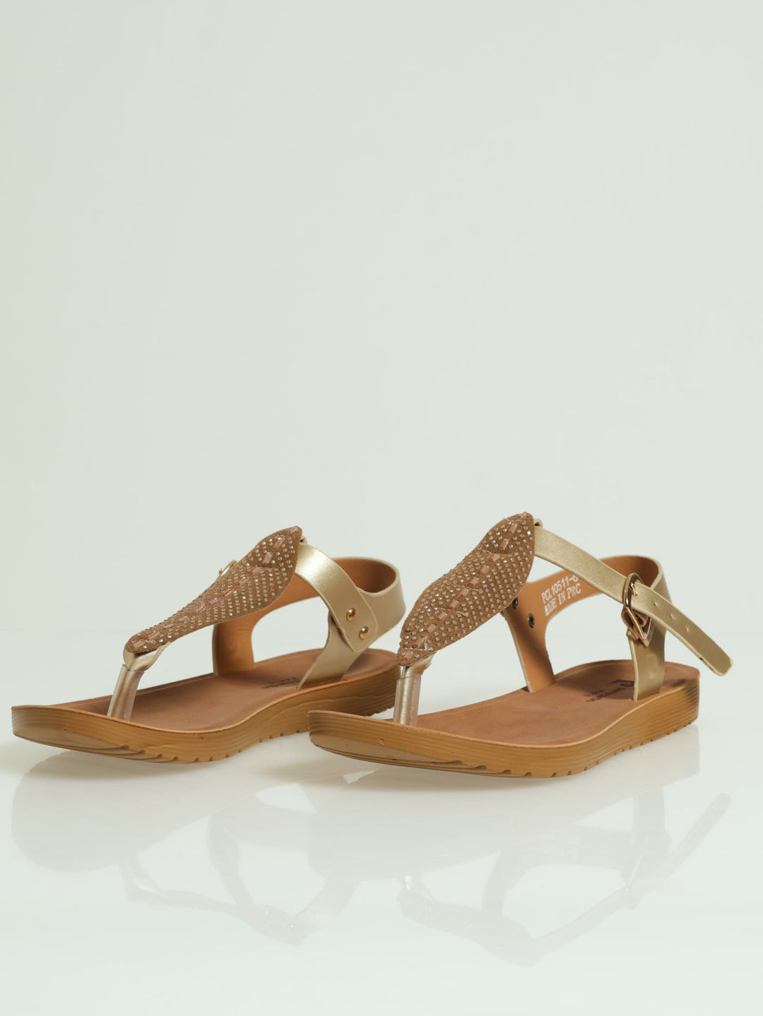 Ariella Leaf Detail Toe Post Sandal - Gold