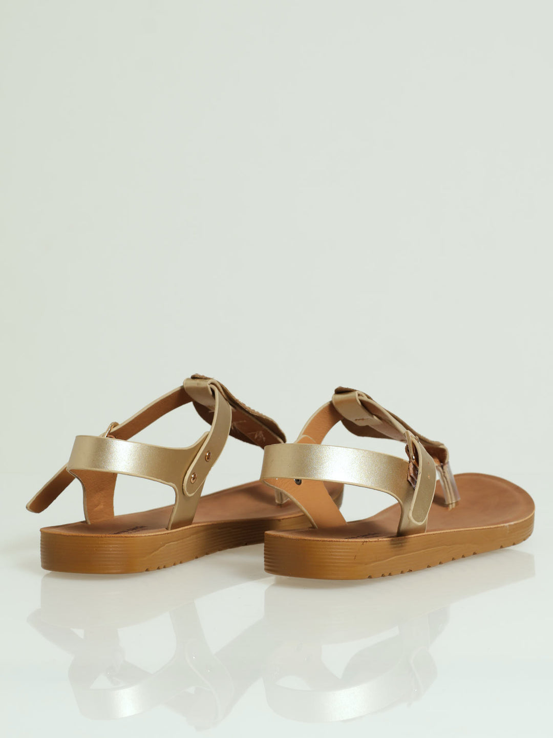 Ariella Leaf Detail Toe Post Sandal - Gold