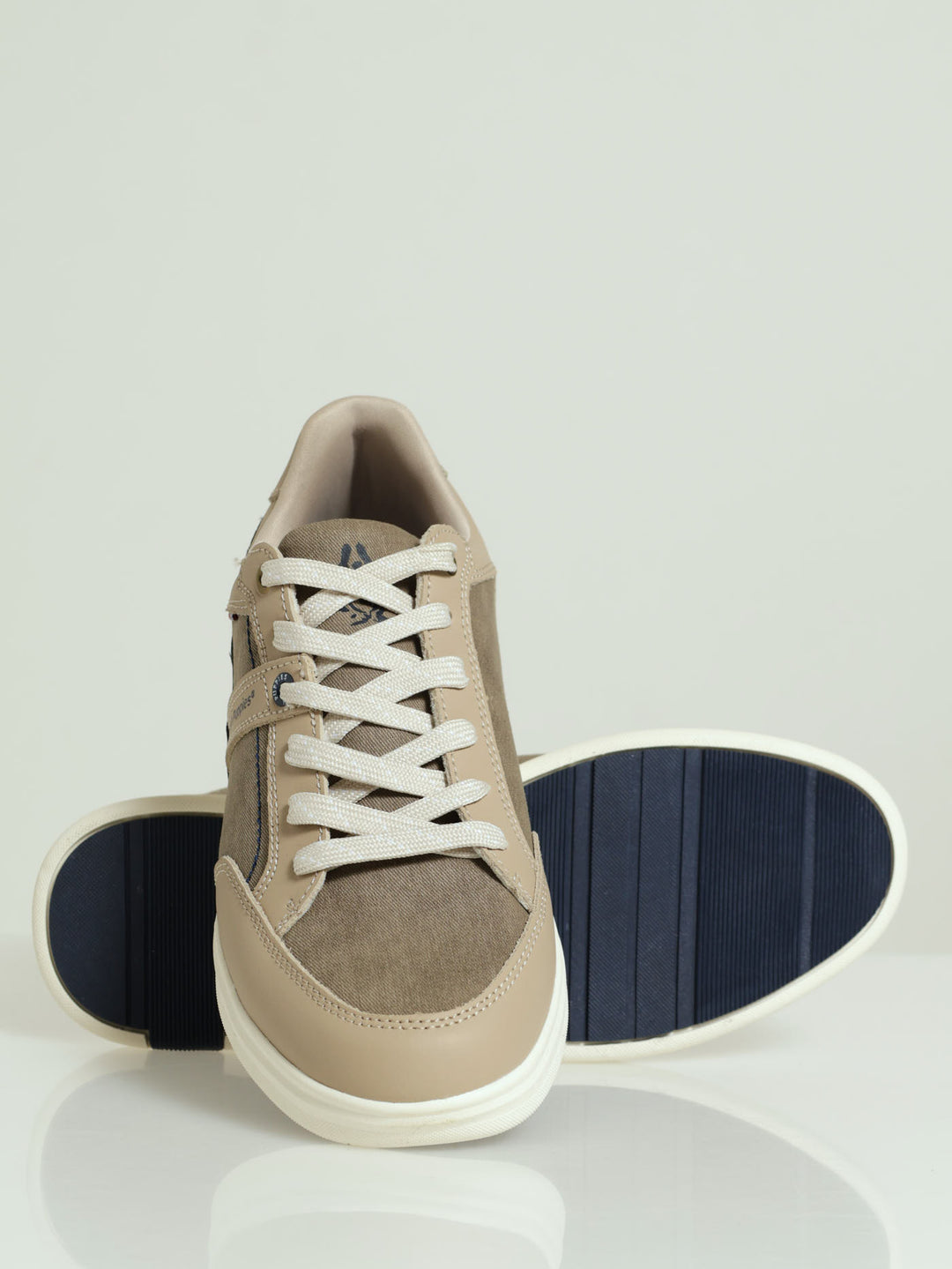 Jeremy Panelled Lace Up Sneaker - Beige