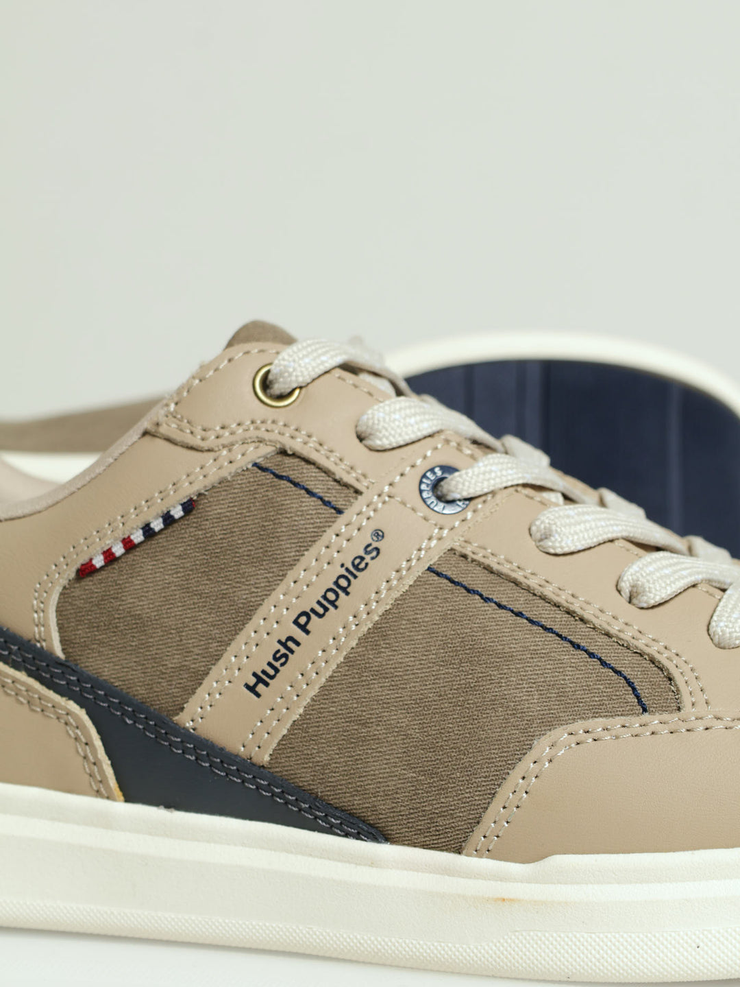 Jeremy Panelled Lace Up Sneaker - Beige