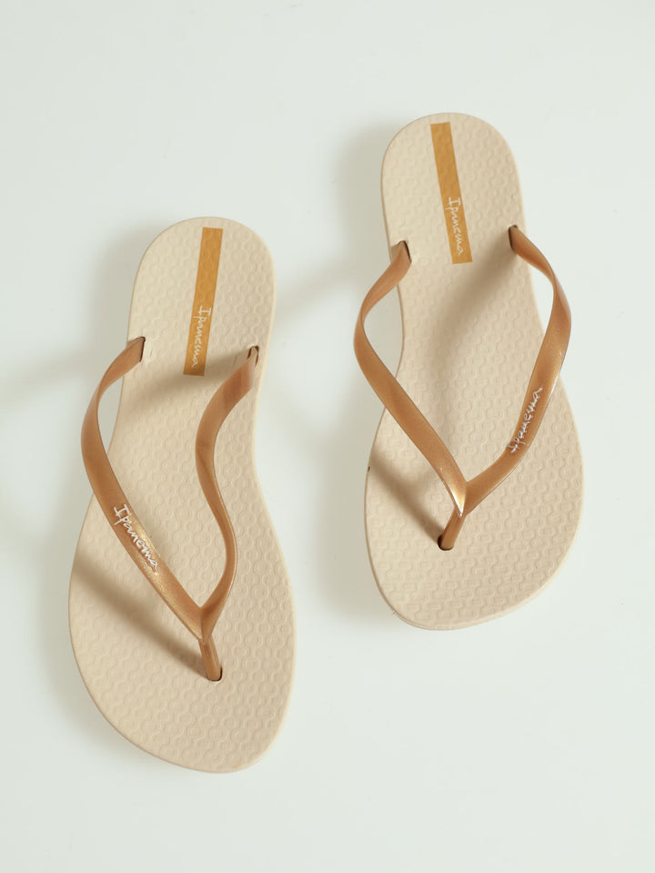 Girls Wave Thong Sandals - Natural