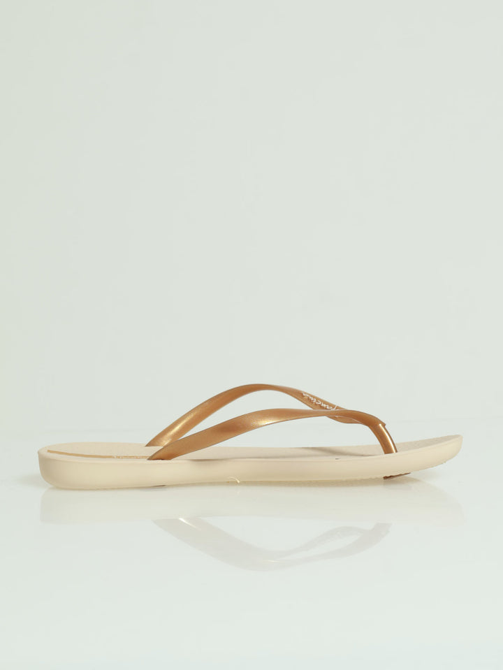 Girls Wave Thong Sandals - Natural