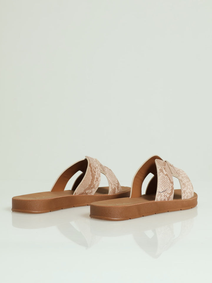 Snake Print Mule Sandal