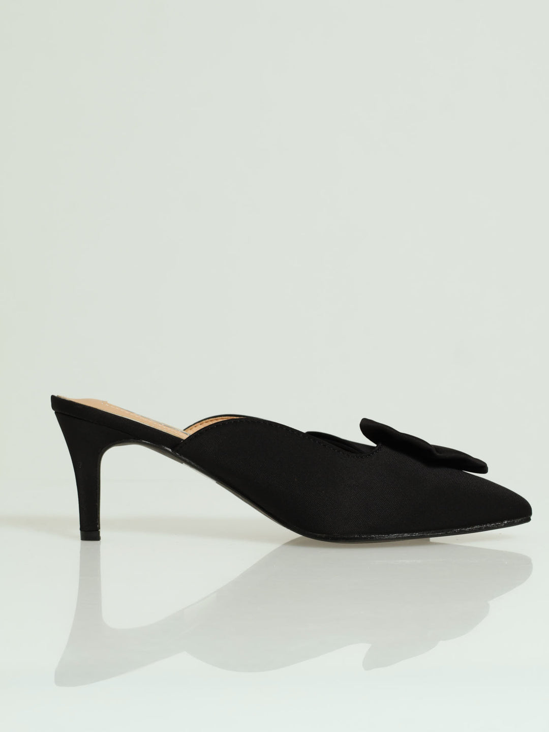 Bow Trim Mule Heel - Black