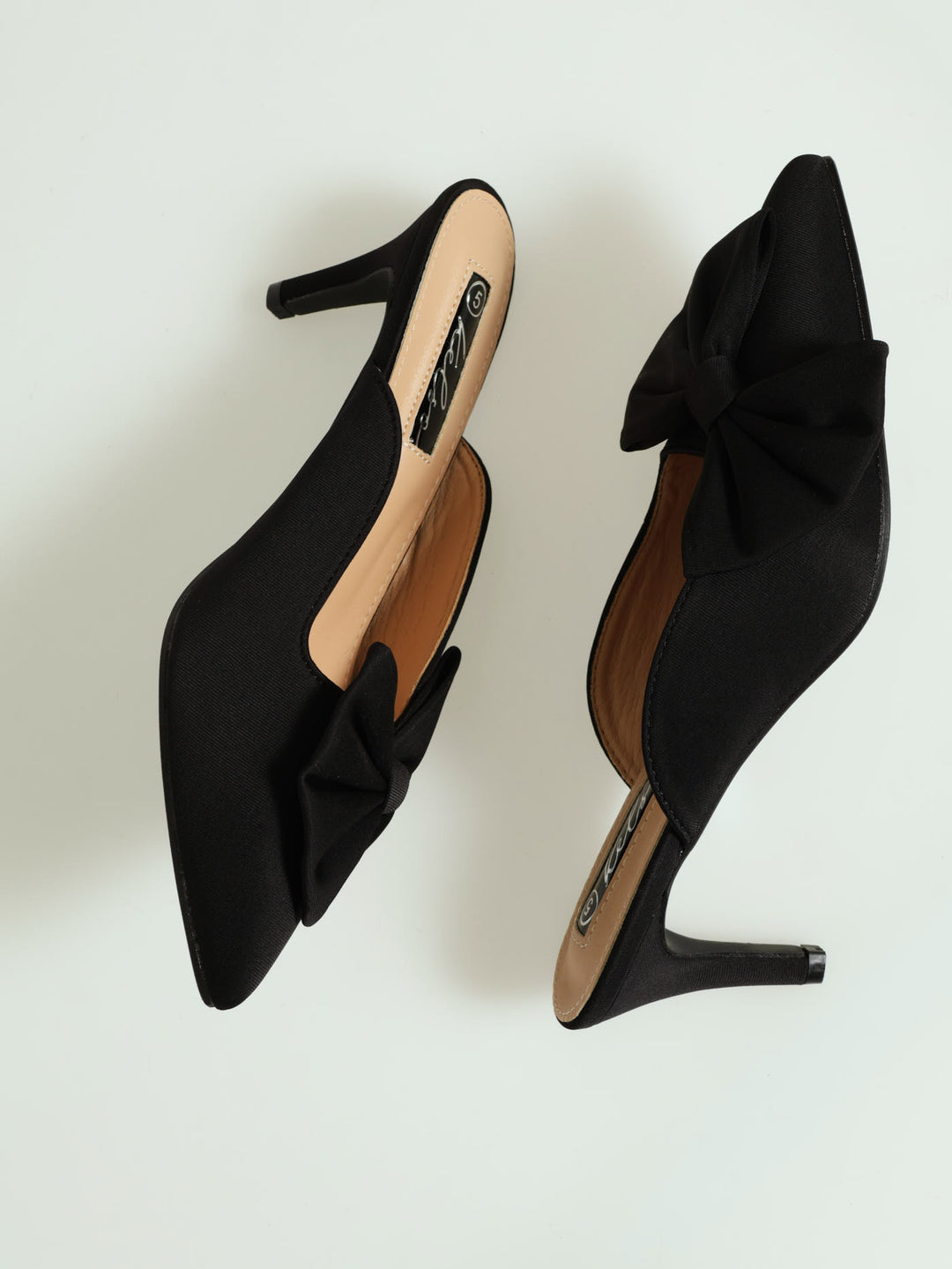 Bow Trim Mule Heel - Black