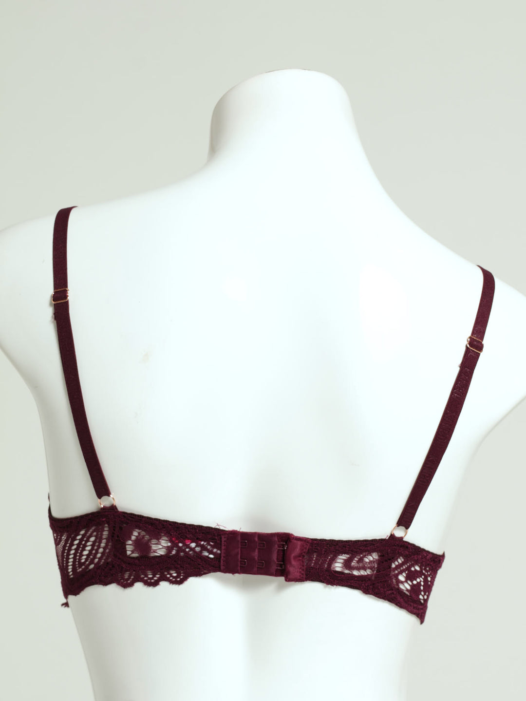 2 Pack Shiny Microfibre Lace Double Push-Up Bra - Ruby/Toasted