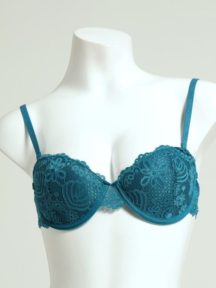 2 Pack Galloon Lace Mulitway Bra - Emerald/Black