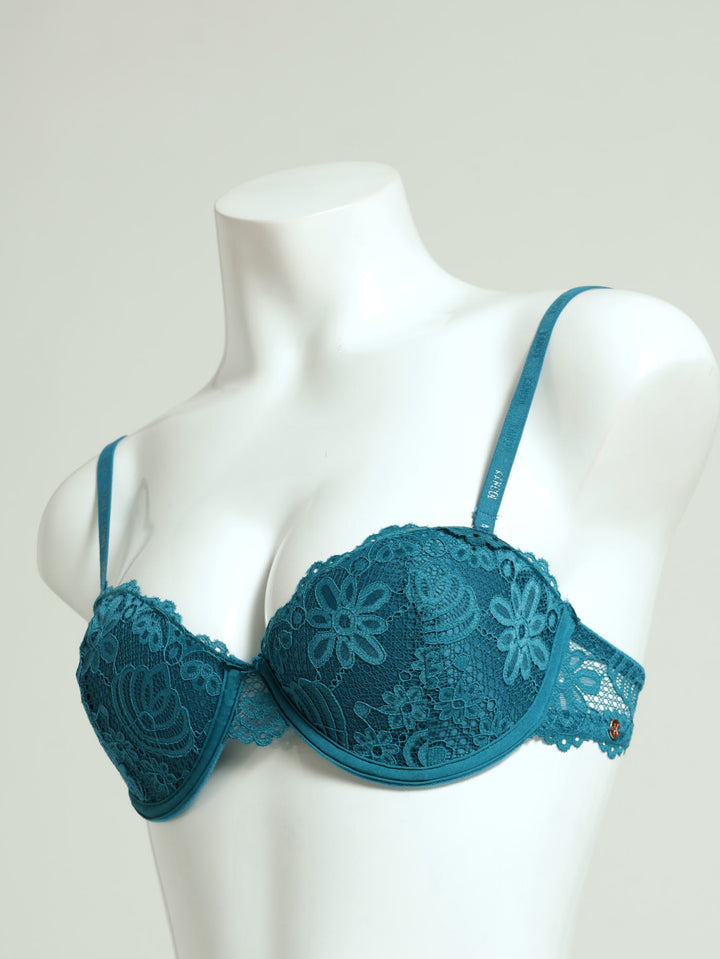 2 Pack Galloon Lace Mulitway Bra - Emerald/Black