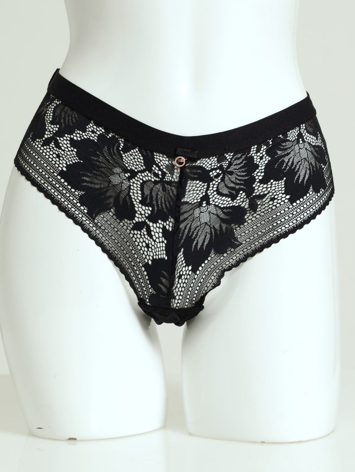 Full Lace Midi Panty - Black