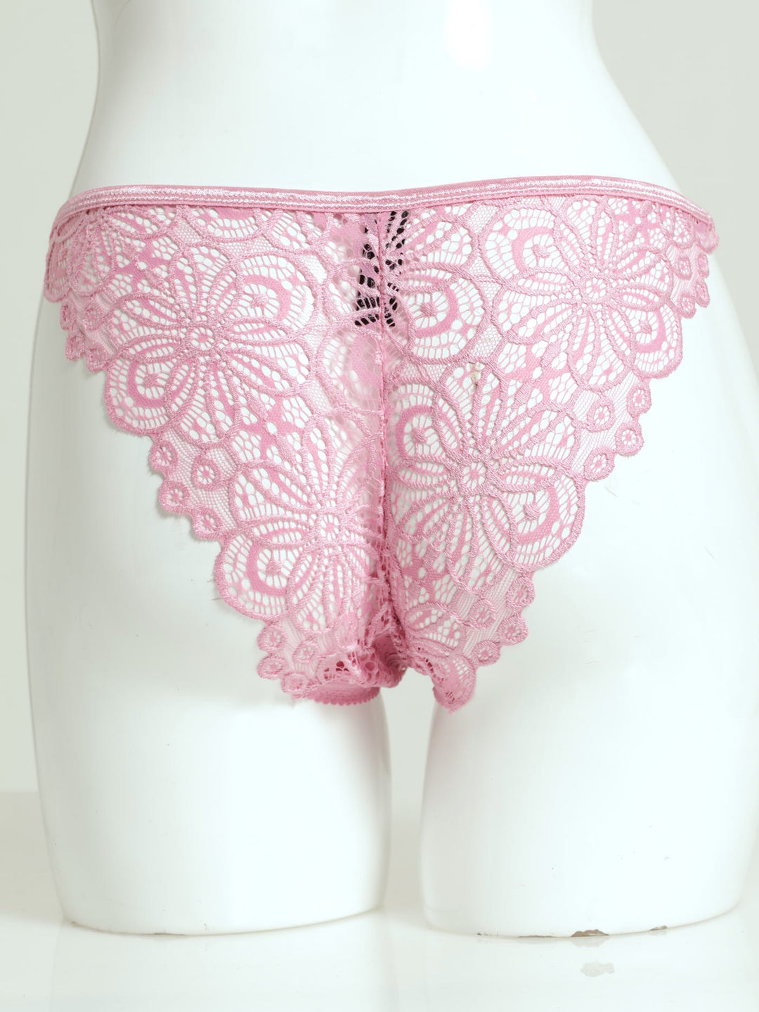 Full Lace Tanga Brazilian Panty - Pink