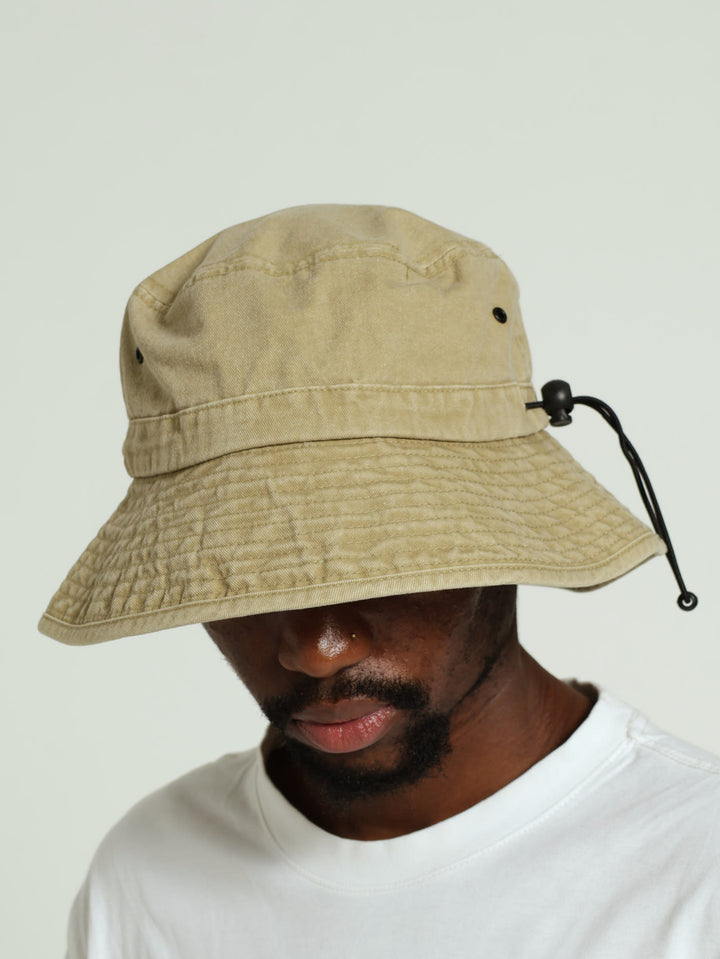 Bungy Cord Bucket Hat - Stone