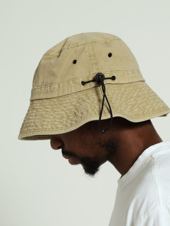 Bungy Cord Bucket Hat - Stone