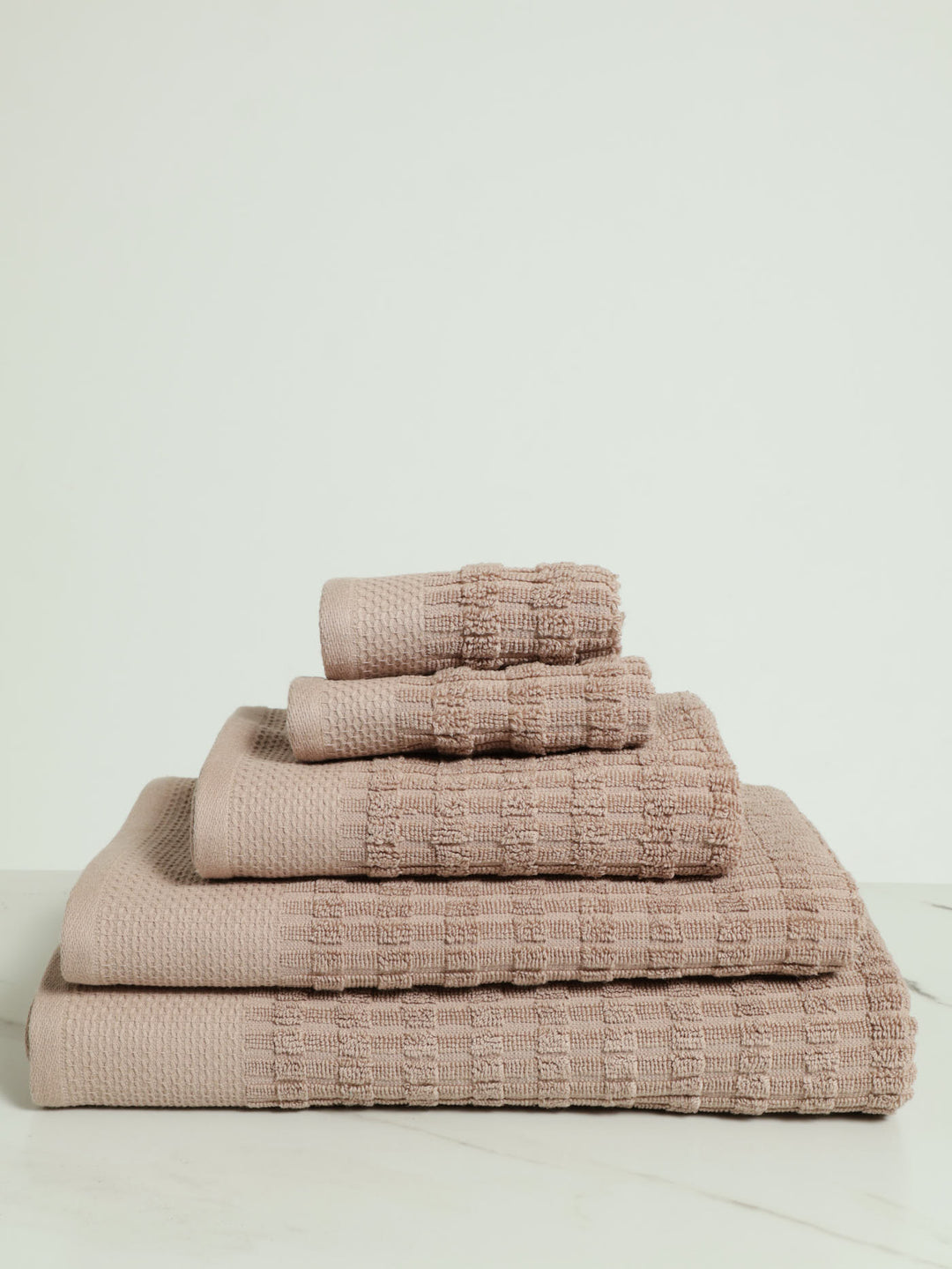 Checkerboard Towels - Mocha