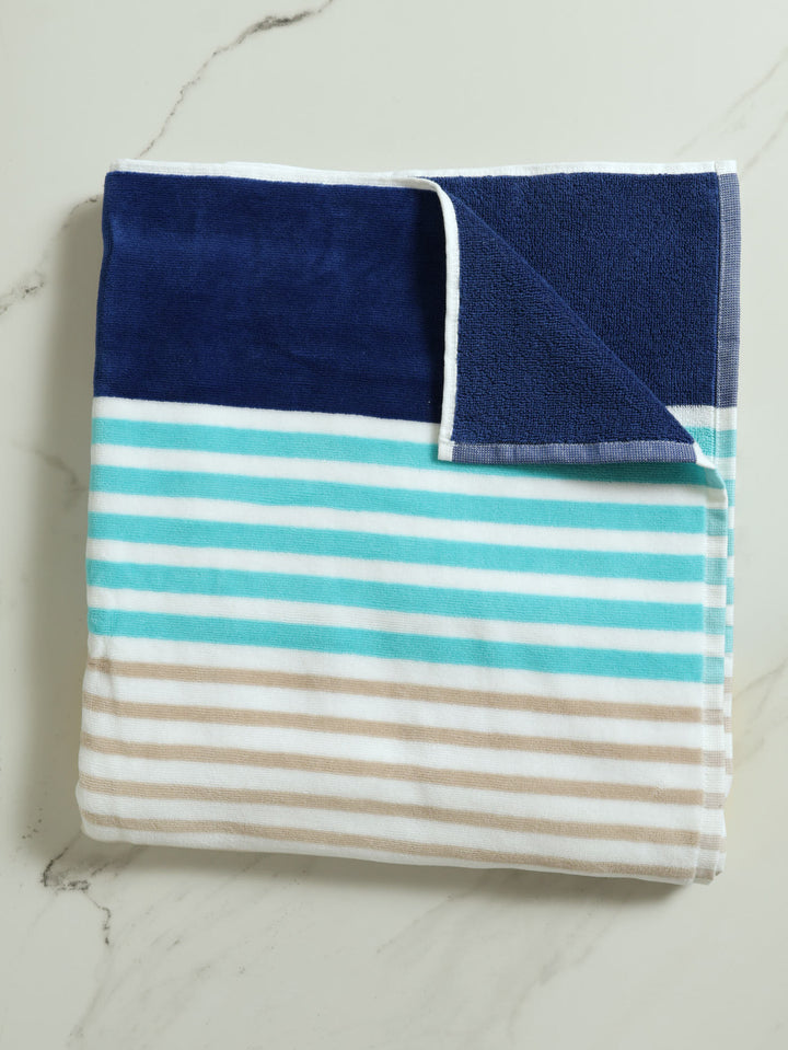 Beach Towel Stripe - Aqua