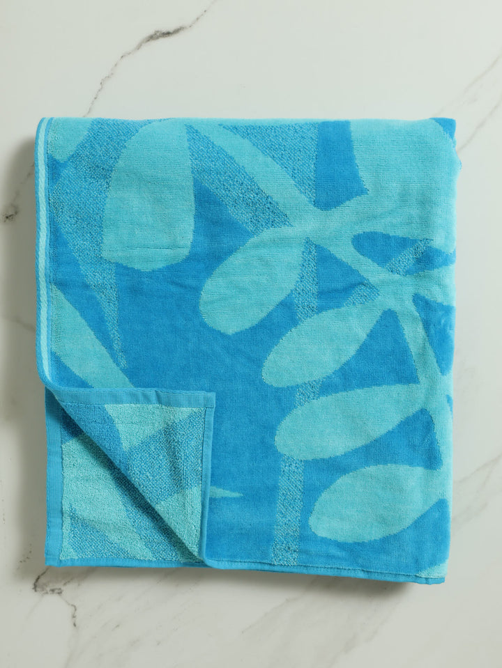 Leaf Beach Towel - Blue