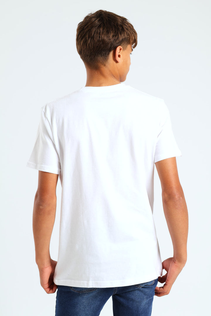 Boys Printed Tee - White