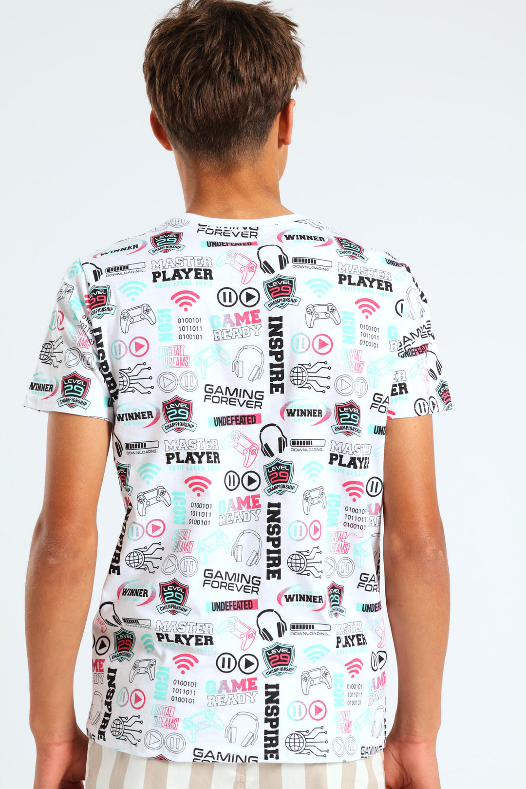 Boys Music Gamer Tee - White